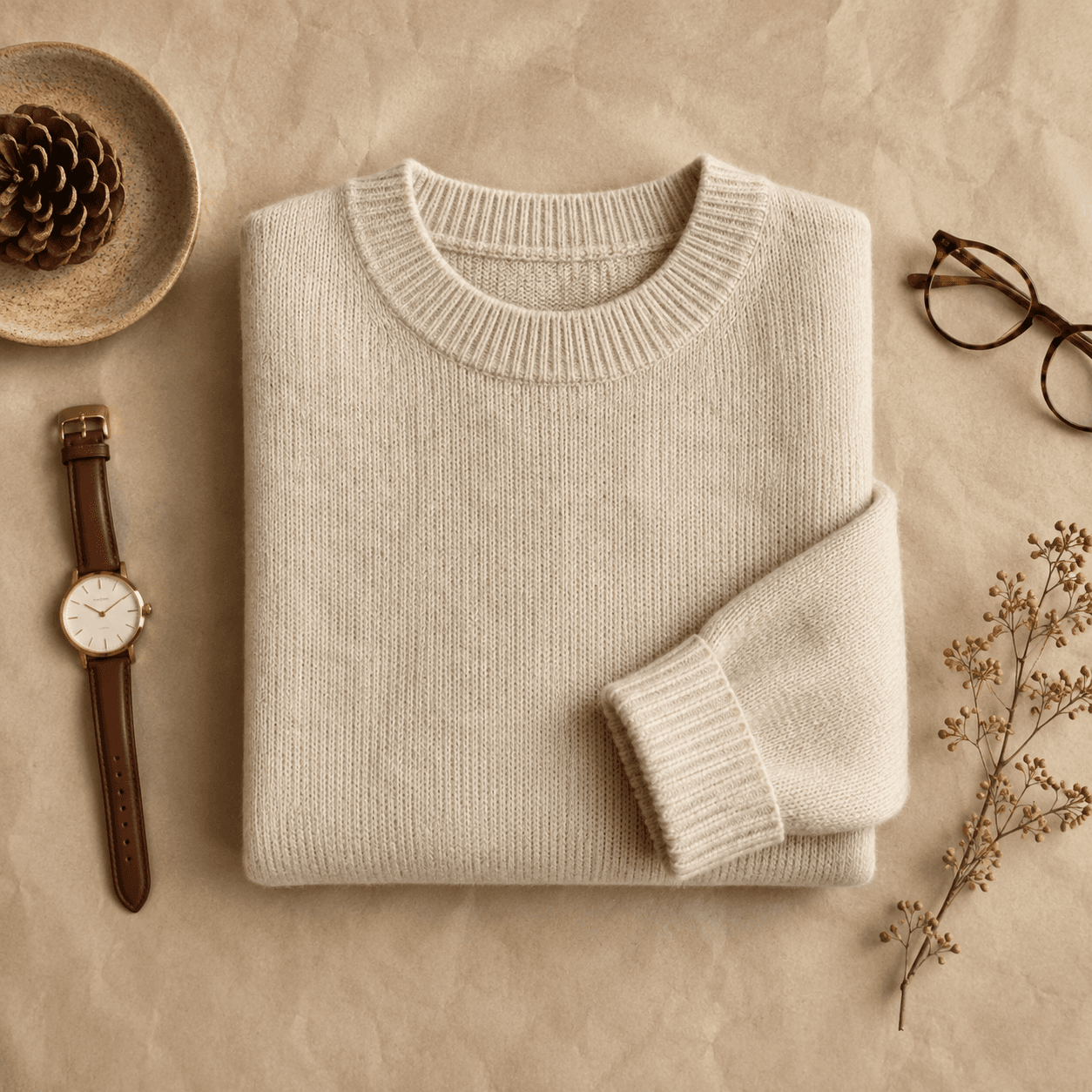 Knit flatlay — Overhead flatlay