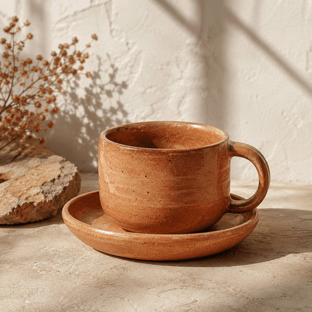 Terracotta mug set — Artisan home