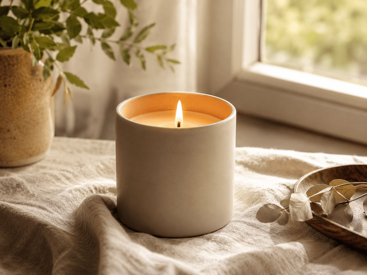 Soy candle in context — Lifestyle scene